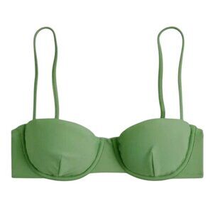 NEW J. Crew Balconette‎ Underwire Bikini Swim Top Rustic Willow/Sage Green 32B